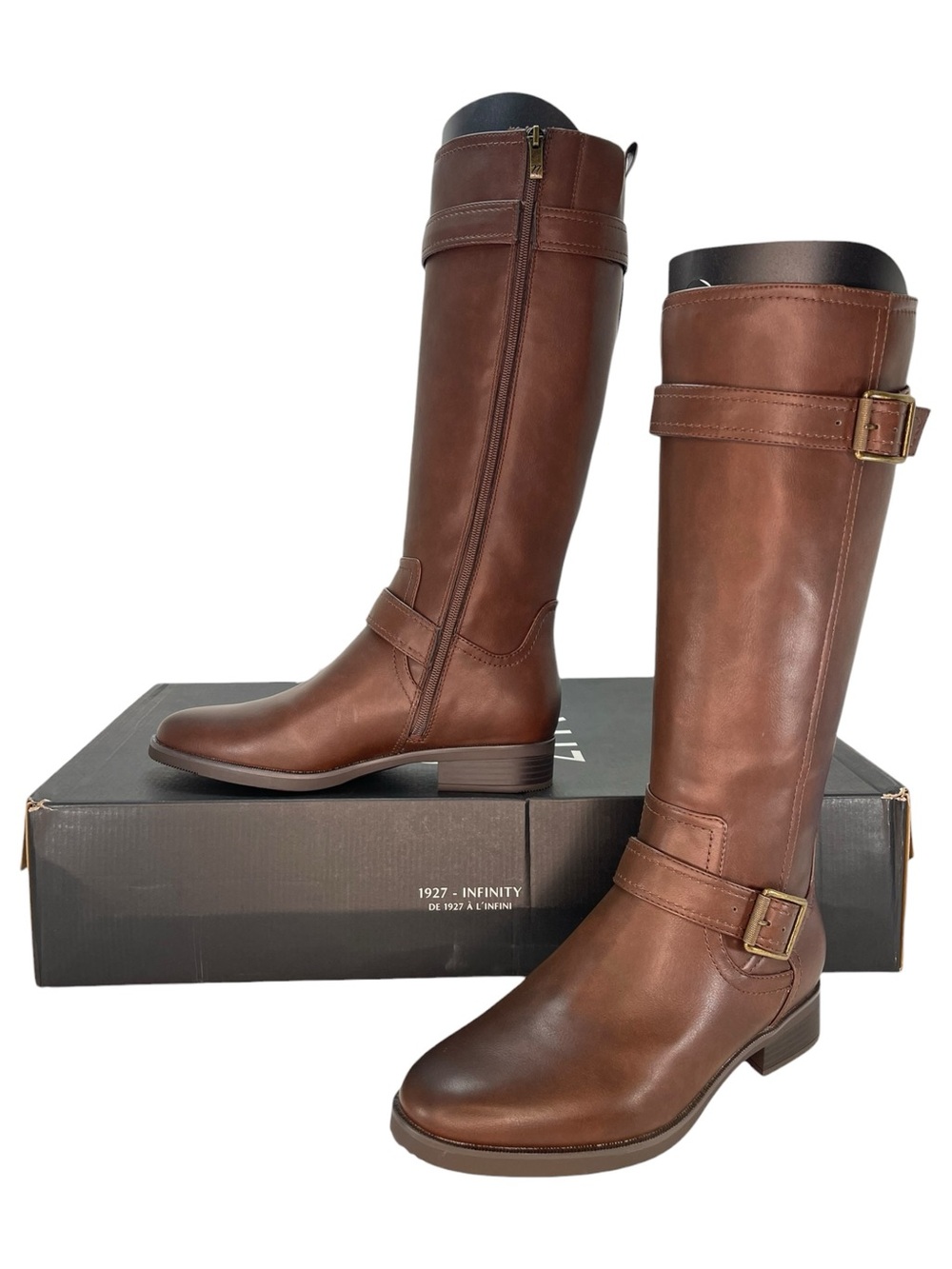Naturalizer Tiernan Brown Faux Leather Knee High Womens Boots Size 9W